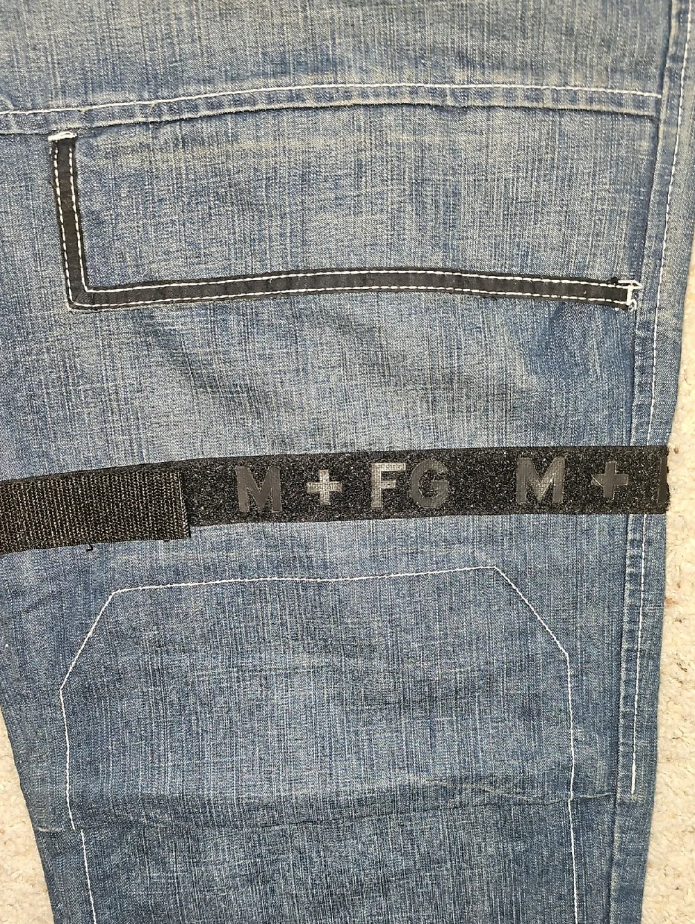Vintage Marithe Francois Girbaud M+FG Pants with Black Velcro Straps - 32x33